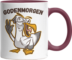 Godenmorgen Plattdeutsch Möwe Witzige Bordeaux Tasse kaufen Geschenk