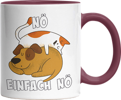Nö Einfach Nö Hund Katze schlafen Witzige Bordeaux Tasse kaufen Geschenk