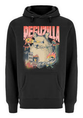 DEGUZILLA | Lustiges Degu-Monster | Unisex Premium Kapuzenpullover in Black in Größe S