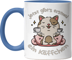 Jetzt gibts erstmal ein Käffchen Katze 3 Witzige Cambridge Blue Tasse kaufen Geschenk