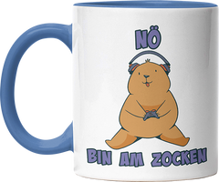 Bär Nö bin am zocken Witzige Cambridge Blue Tasse kaufen Geschenk