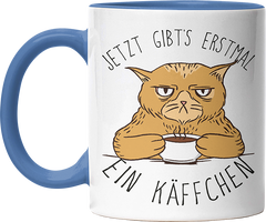 Jetzt gibts erstmal ein Käffchen Katze 1 Witzige Cambridge Blue Tasse kaufen Geschenk