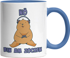 Bär Nö bin am zocken Witzige Cambridge Blue Tasse kaufen Geschenk