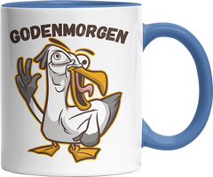 Godenmorgen Plattdeutsch Möwe Witzige Cambridge Blue Tasse kaufen Geschenk