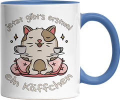 Jetzt gibts erstmal ein Käffchen Katze 3 Witzige Cambridge Blue Tasse kaufen Geschenk