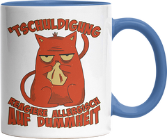 Tschuldigung reagiere allergisch auf Dummheit Katze 2 Witzige Cambridge Blue Tasse kaufen Geschenk