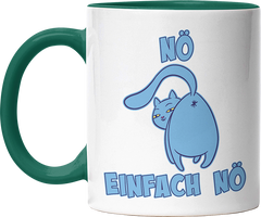 Nö Einfach Nö Katze zeigt Hintern 2 Witzige Dunkelgrün Tasse kaufen Geschenk