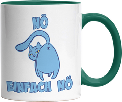 Nö Einfach Nö Katze zeigt Hintern 2 Witzige Dunkelgrün Tasse kaufen Geschenk