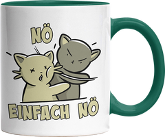 Nö Einfach Nö Katzen Ohrfeige Witzige Dunkelgrün Tasse kaufen Geschenk