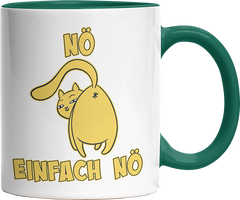 Nö Einfach Nö Katze zeigt Hintern 1 Witzige Dunkelgrün Tasse kaufen Geschenk