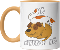 Nö Einfach Nö Hund Katze schlafen Witzige Goldgelb Tasse kaufen Geschenk