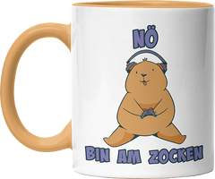 Bär Nö bin am zocken Witzige Goldgelb Tasse kaufen Geschenk