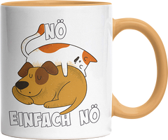 Nö Einfach Nö Hund Katze schlafen Witzige Goldgelb Tasse kaufen Geschenk