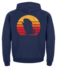 Vintage Chinchilla Sonnenuntergang | Kinder Hoodie in Jet Black in Größe 3/4 (98/104)