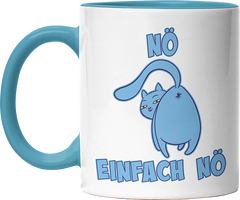 Nö Einfach Nö Katze zeigt Hintern 2 Witzige Hellblau Tasse kaufen Geschenk