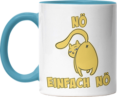 Nö Einfach Nö Katze zeigt Hintern 1 Witzige Hellblau Tasse kaufen Geschenk