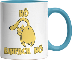Nö Einfach Nö Katze zeigt Hintern 1 Witzige Hellblau Tasse kaufen Geschenk