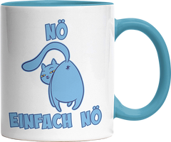 Nö Einfach Nö Katze zeigt Hintern 2 Witzige Hellblau Tasse kaufen Geschenk