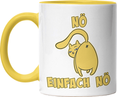 Nö Einfach Nö Katze zeigt Hintern 1 Witzige Hellgelb Tasse kaufen Geschenk