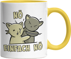 Nö Einfach Nö Katzen Ohrfeige Witzige Hellgelb Tasse kaufen Geschenk
