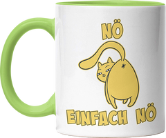 Nö Einfach Nö Katze zeigt Hintern 1 Witzige Hellgrün Tasse kaufen Geschenk