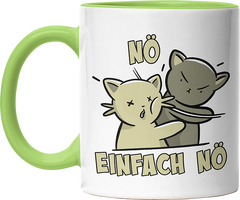 Nö Einfach Nö Katzen Ohrfeige Witzige Hellgrün Tasse kaufen Geschenk