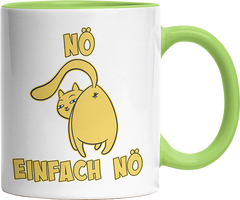 Nö Einfach Nö Katze zeigt Hintern 1 Witzige Hellgrün Tasse kaufen Geschenk