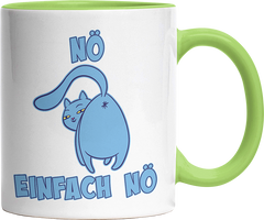 Nö Einfach Nö Katze zeigt Hintern 2 Witzige Hellgrün Tasse kaufen Geschenk
