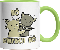 Nö Einfach Nö Katzen Ohrfeige Witzige Hellgrün Tasse kaufen Geschenk