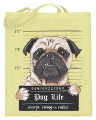 Zeigt krimineller mops lustiger hund schones geschenk fur alle mops besitzer pug life jutebeutel mit langen henkeln in Farbe Mittelorange