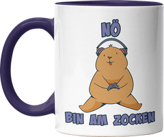 Bär Nö bin am zocken Witzige Kobaltblau Tasse kaufen Geschenk
