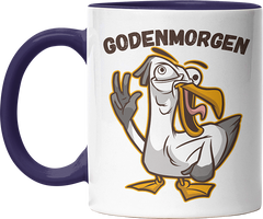 Godenmorgen Plattdeutsch Möwe Witzige Kobaltblau Tasse kaufen Geschenk