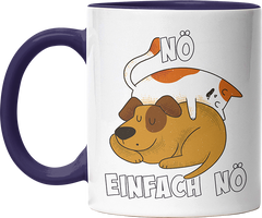 Nö Einfach Nö Hund Katze schlafen Witzige Kobaltblau Tasse kaufen Geschenk
