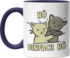 Nö Einfach Nö Katzen Ohrfeige Witzige Kobaltblau Tasse kaufen Geschenk