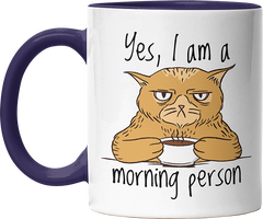 Yes I am a morning person Cat Witzige Kobaltblau Tasse kaufen Geschenk