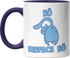 Nö Einfach Nö Katze zeigt Hintern 2 Witzige Kobaltblau Tasse kaufen Geschenk