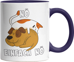 Nö Einfach Nö Hund Katze schlafen Witzige Kobaltblau Tasse kaufen Geschenk
