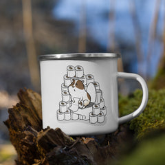toilet paper hamster | enamel mug