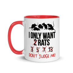I Only Want 2 Rats | Two tone mug