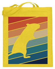 Zeigt gerbil owner gift retro vintage jutebeutel mit langen henkeln in Farbe Zinkgelb