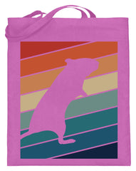 Zeigt gerbil owner gift retro vintage jutebeutel mit langen henkeln in Farbe Schwarz