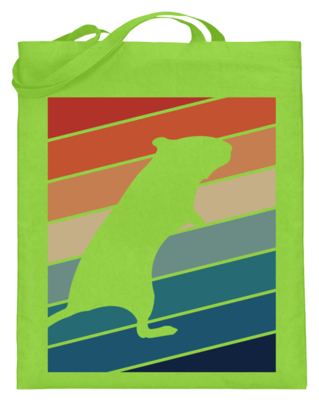 Zeigt gerbil owner gift retro vintage jutebeutel mit langen henkeln in Farbe Pink