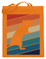 Zeigt gerbil owner gift retro vintage jutebeutel mit langen henkeln in Farbe Mittelorange