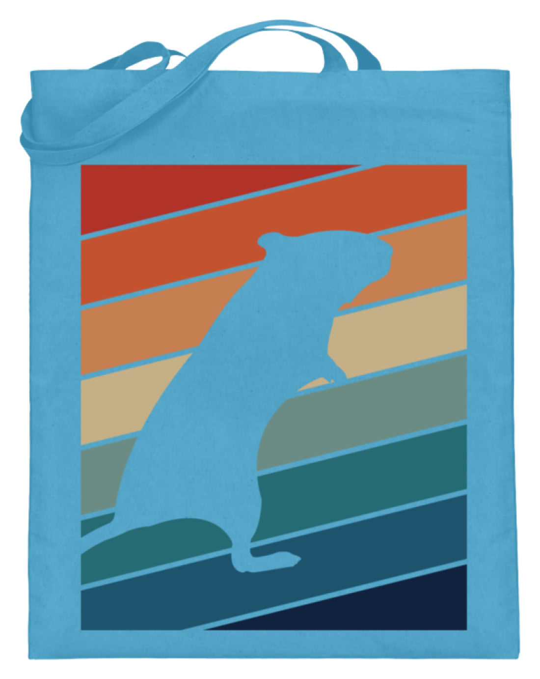 Zeigt gerbil owner gift retro vintage jutebeutel mit langen henkeln in Farbe Hellblau