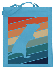 Zeigt gerbil owner gift retro vintage jutebeutel mit langen henkeln in Farbe Hellblau