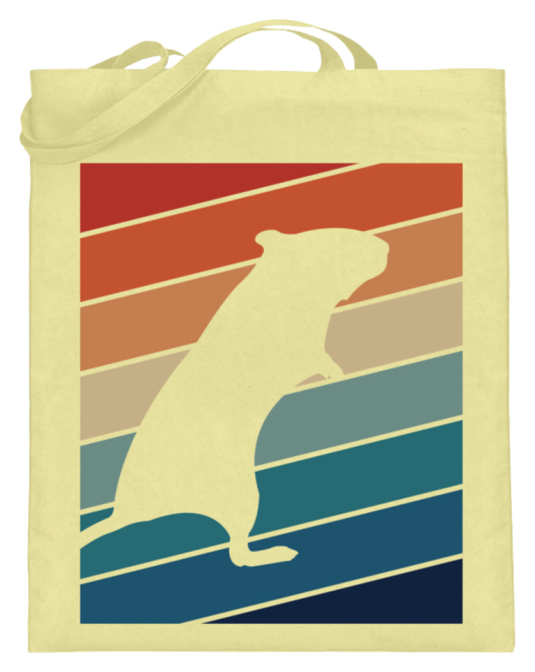 Zeigt gerbil owner gift retro vintage jutebeutel mit langen henkeln in Farbe Gelb