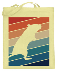 Zeigt gerbil owner gift retro vintage jutebeutel mit langen henkeln in Farbe Gelb