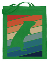 Zeigt gerbil owner gift retro vintage jutebeutel mit langen henkeln in Farbe Limetten Grün