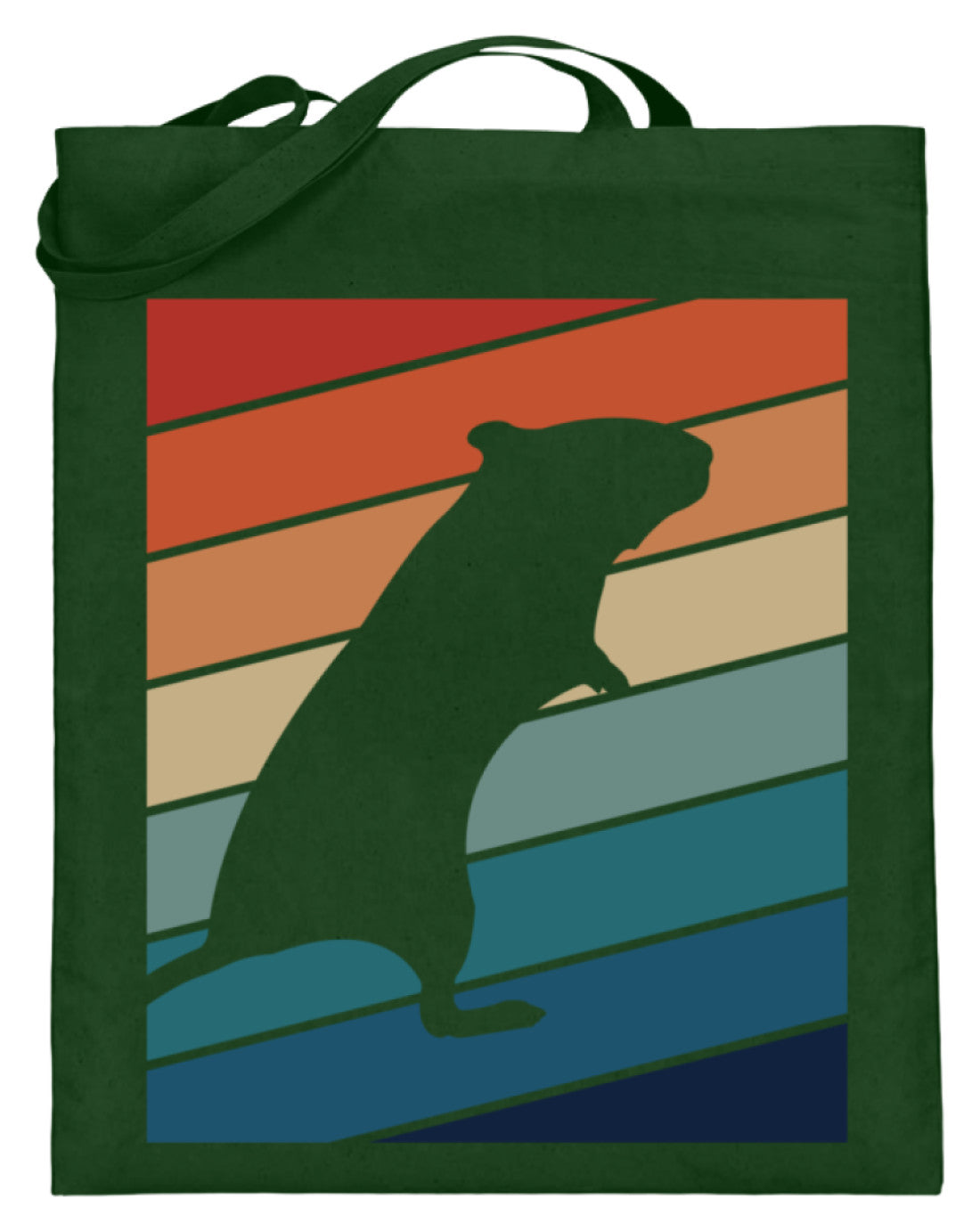 Zeigt gerbil owner gift retro vintage jutebeutel mit langen henkeln in Farbe Grün
