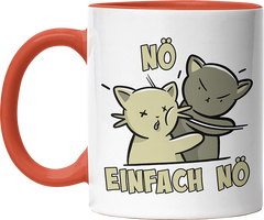 Nö Einfach Nö Katzen Ohrfeige Witzige Orange Tasse kaufen Geschenk